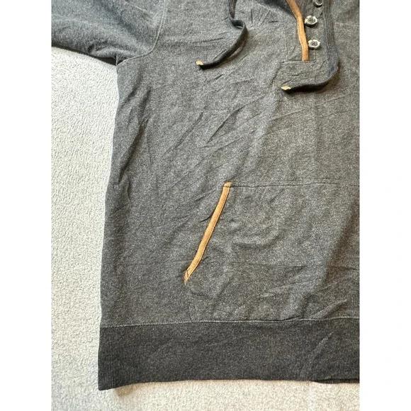 Ariat Hoodie Womens XL Gray REAL Elevated Hood Pullover Henley Kangaroo Pocket